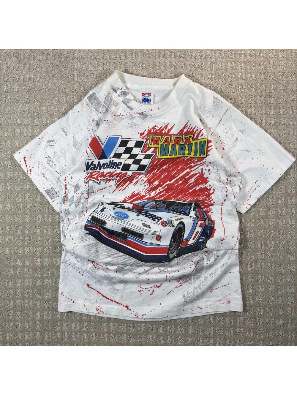 Vintage Mark Martin NASCAR All Over Print Tee USA M